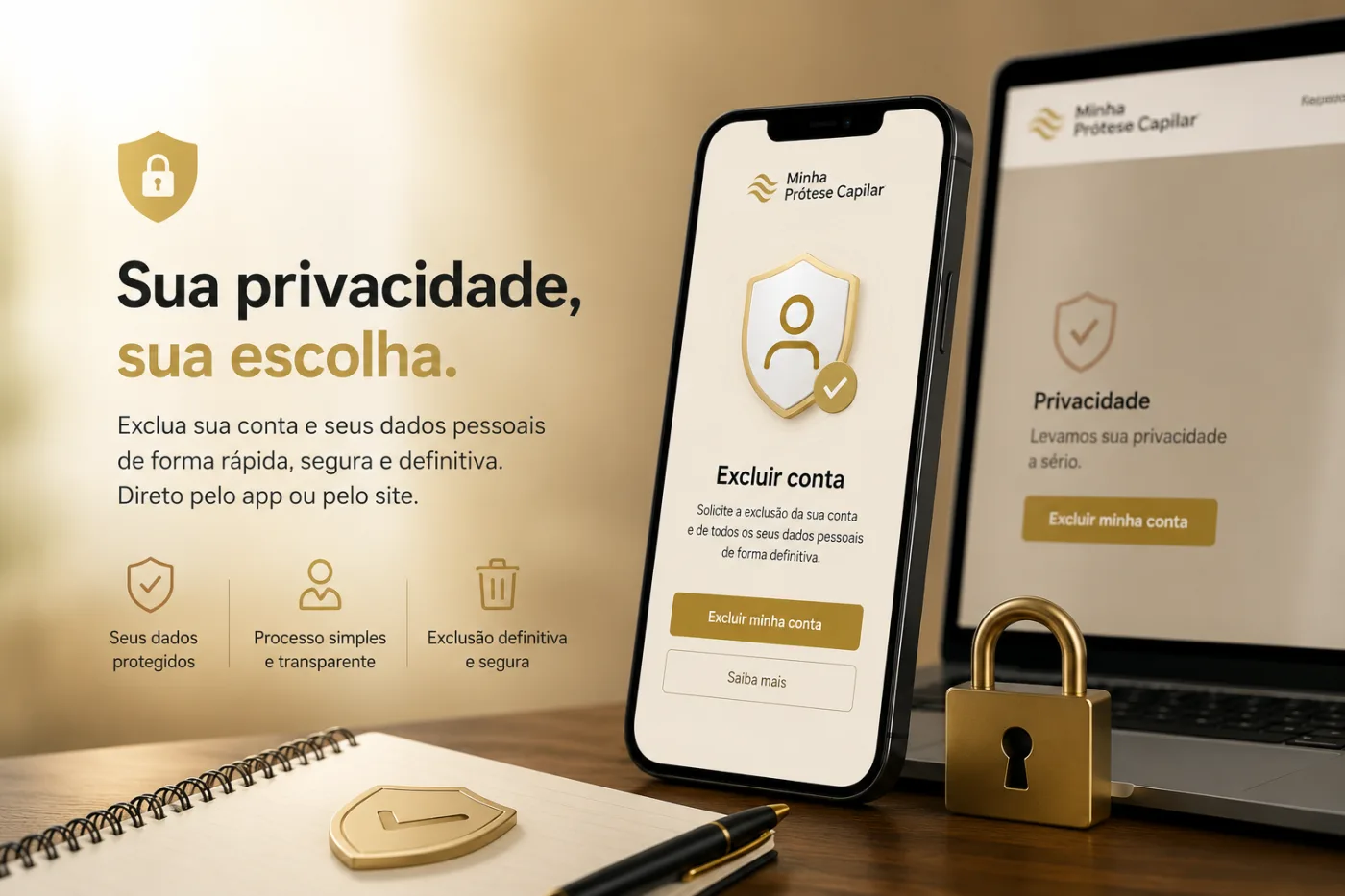 Como Excluir Sua Conta e Seus Dados no Minha Prótese Capilar